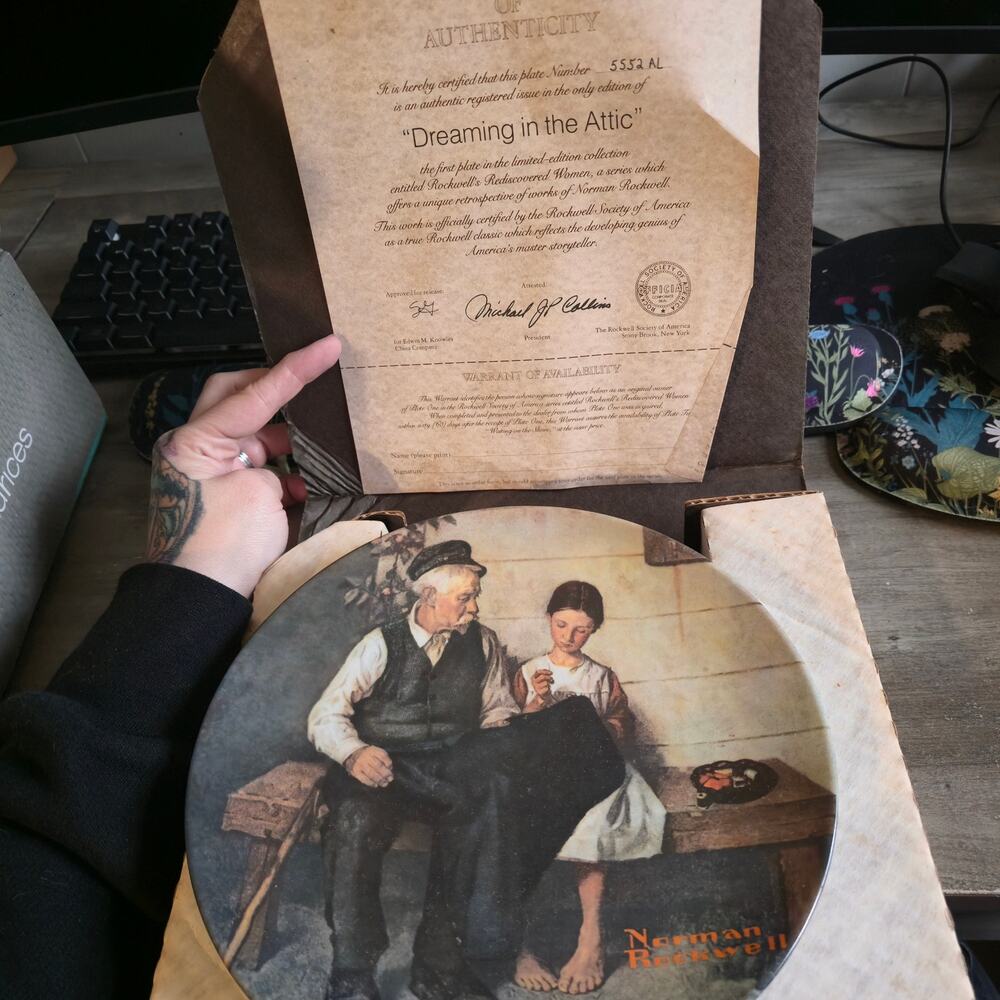 Norman Rockwell "Dreaming in the Attic" Collector Plate